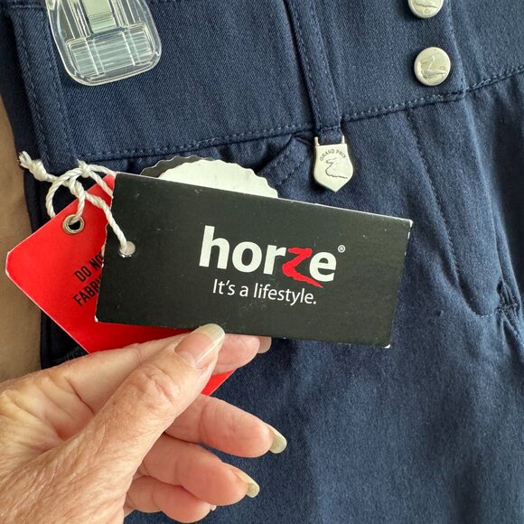 Horze Grand Prix Riding Breeches Blue Extend CKP Lds Ladies Sz 36R NWT equestria - Picture 11 of 14